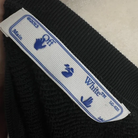 Off White Flock Arrow Black Crew Neck Sweater Sweatshirt S - Picture 7 of 12